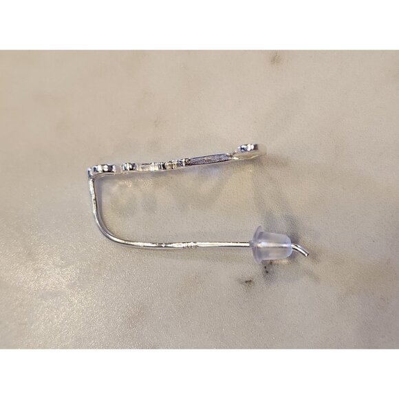 Sterling Silver "Love" Text Drop Earrings With Secure Backing - Picture 5 of 6